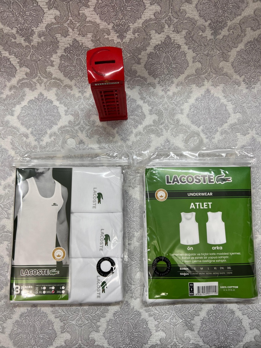 Lacoste 3'lü Erkek Atlet